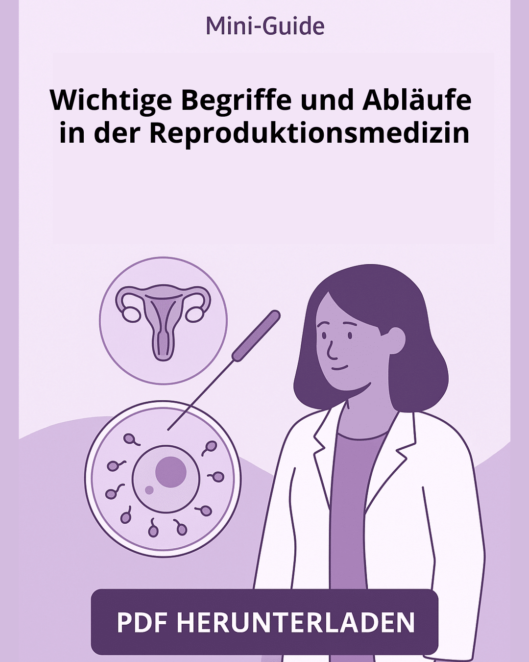 Cover der Mini-Guide: Wichtige Begriffe und Abläufe in der Reproduktionsmedizin